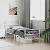 vidaXL Metal Bed Frame without Mattress with Footboard&nbsp;White 80x200cm