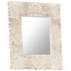 vidaXL Mirror White 50x50 cm Solid Mango Wood