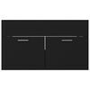vidaXL Sink Cabinet with Built-in Basin Black Engineered Wood