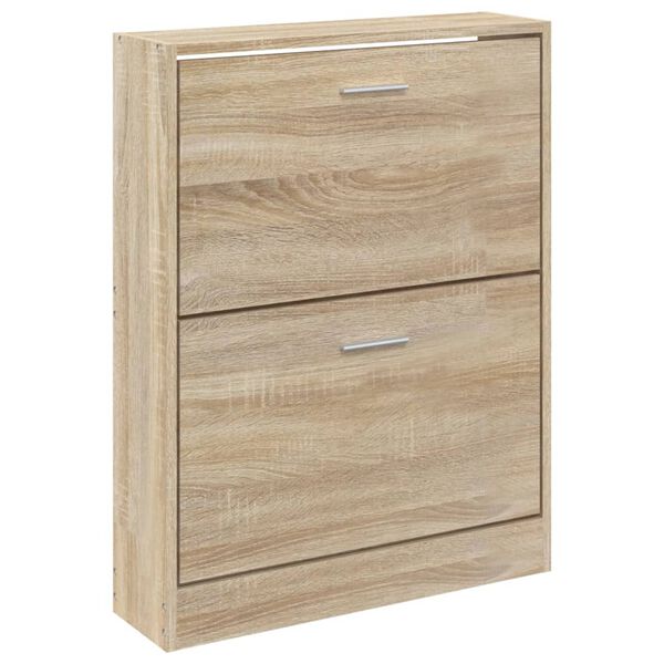 vidaXL Shoe Cabinet Oak 59x17x81 cm Engineered Wood