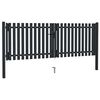 vidaXL Double Door Fence Gate Steel 300x100 cm Anthracite