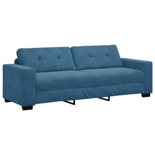 vidaXL Sofa Blue 221 x 78 x 80 cm Poly velvet