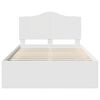 vidaXL Bed Frame with Headboard White 135 x 190 cm Solid Pine Wood