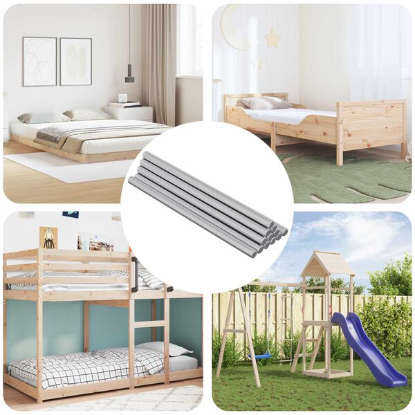 vidaXL Threaded Rods 12 pcs Silver M6 x 120 mm Metal