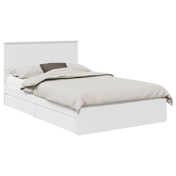 vidaXL Storage Bed with Headboard White 120 x 190 cm Engineered Wood