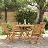 vidaXL 5 Piece Garden Dining Set Solid Teak Wood