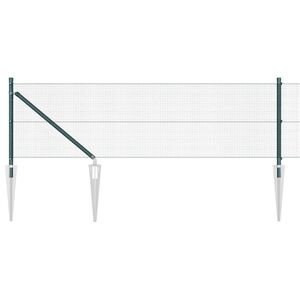vidaXL Welded Wire Fence with Spikes 10 x 0.4 m PVC-coated Steel Green