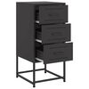 vidaXL Bedside Cabinet Black 36x39x78 cm Steel