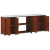 vidaXL Kitchen Storage Set with Shelf 3 pcs Rusty Weathering Steel