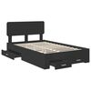 vidaXL Bed Frame with Headboard Black 135 x 190 cm Engineered Wood