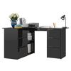 vidaXL Corner Desk High Gloss Black 145x100x76 cm Engineered Wood