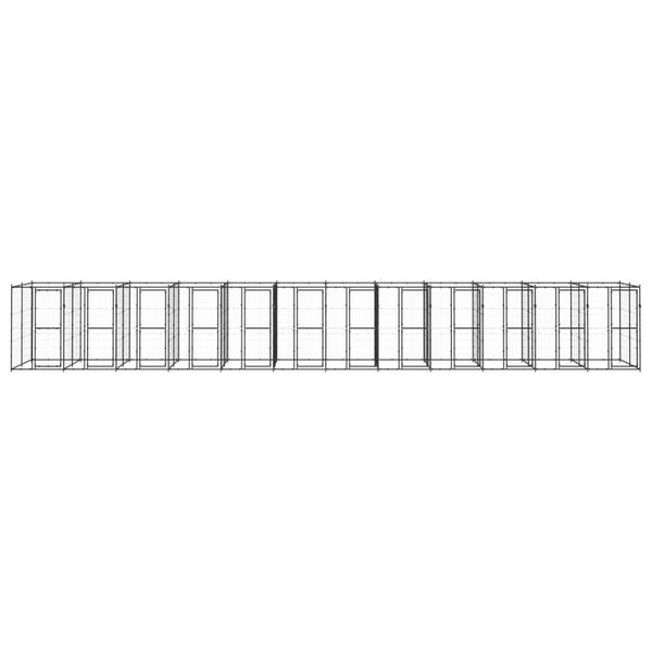 vidaXL Outdoor Dog Kennel Steel 29.04 m&sup2;