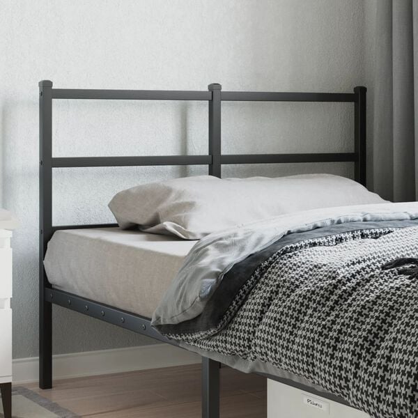 vidaXL Metal Headboard Black 120 cm