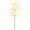 vidaXL LED White Birch Tree Warm White 128 LEDs 220 cm