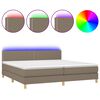 vidaXL Box Spring Bed with Mattress&LED Taupe 200x200cm Fabric
