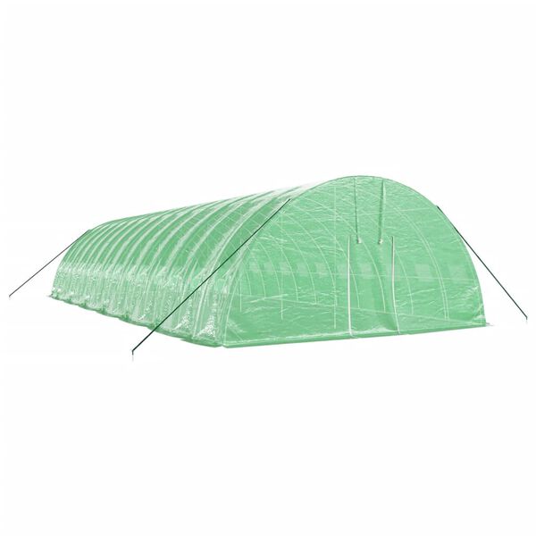 vidaXL Greenhouse with Steel Frame Green 84 m&sup2; 14x6x2.85 m
