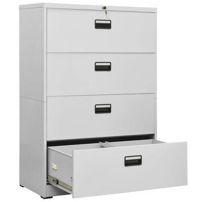 vidaXL Filing Cabinet Light Grey 90x46x134 cm Steel