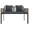 vidaXL Outdoor Bench Grey and Dark Grey 117 x 54 x 74.5 cm Poly Rattan