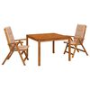 vidaXL 3-Piece Garden Dining Set Natural Solid Acacia Wood