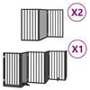 vidaXL Dog Gate with Door Foldable 12 Panels Black 600 cm Poplar Wood
