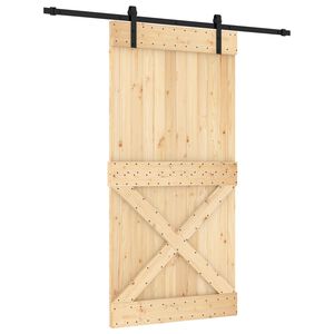 vidaXL Sliding Door 100 x 210 cm Solid Pine Wood (Untreated)