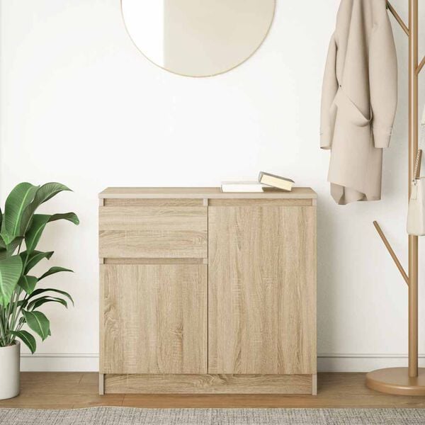 vidaXL Sideboard with Drawer Sonoma Oak 71x35x65 cm Engineered Wood