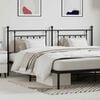 vidaXL Metal Replace Headboard Black 200 cm