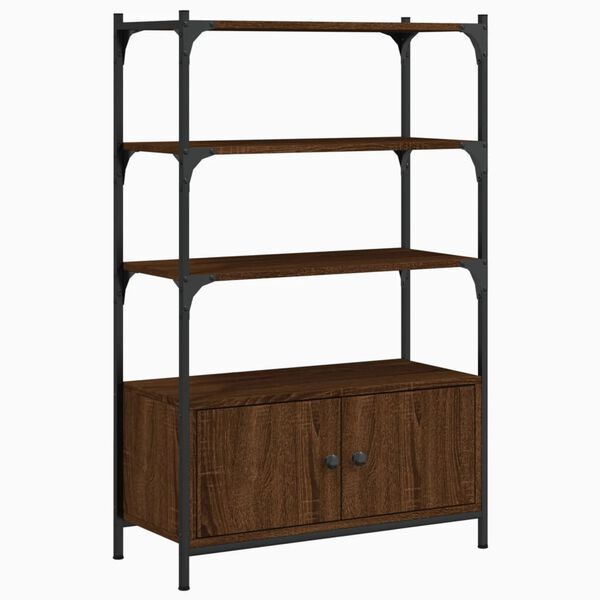 vidaXL Bookcase 3-Tier Brown Oak 70x30x109.5 cm Engineered Wood