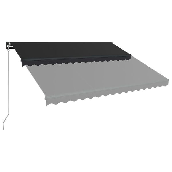 vidaXL Manual Retractable Awning 450x300 cm Anthracite