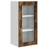 vidaXL Wall Glass Cabinet PORTO Smoked Oak 40 x 31 x 80 cm