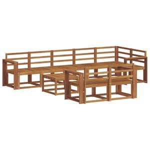 vidaXL Outdoor Sofa Set 9 pcs Natural Solid Acacia Wood
