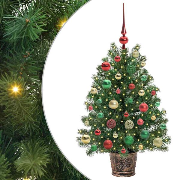 vidaXL Artificial Christmas Tree with 150 LEDs Green 95 cm PE and PVC