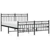vidaXL Metal Bed Frame without Mattress with Footboard Black 150x200cm