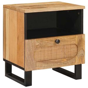 vidaXL Bedside Cabinet Natural 40 x 33 x 46 cm Solid Mango Wood