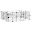 vidaXL 44-Panel Pet Cage with Door Black 210x175x70 cm Steel
