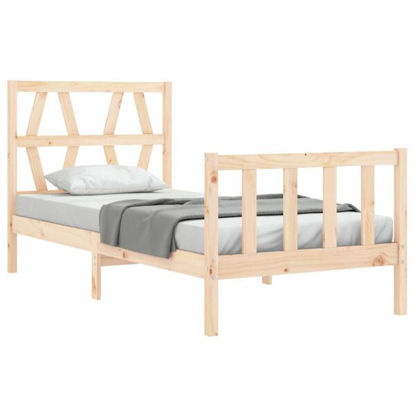 vidaXL Bed Frame without Mattress Small Single Solid Wood Pine