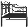 vidaXL Pull-out Sofa Bed Frame without Mattress Black Metal 90x200 cm