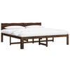 vidaXL Double Bed Frame with Headboard ROSTOCK Dark Brown 180 x 200 cm