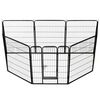 vidaXL Dog Playpen 8 Panels Steel 80x100 cm Black