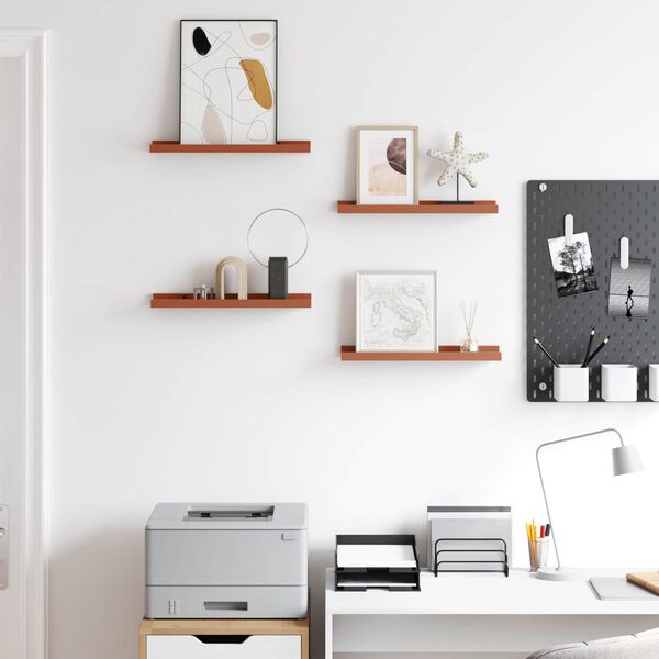 vidaXL Wall Shelf with Shelf 4 pcs Red 40 x 9 x 3 cm Engineered Wood