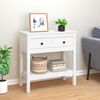 vidaXL Console Table White 75x35x75 cm Solid Wood Pine