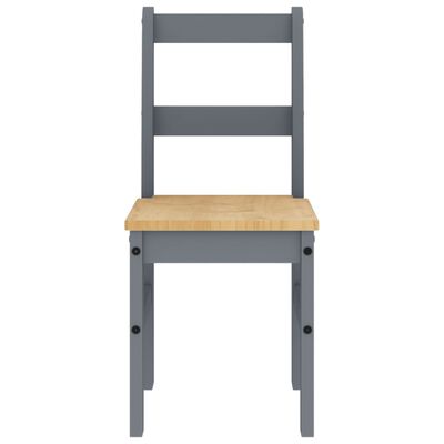 vidaXL Dining Chairs 2 pcs Panama Grey 40x46x90 cm Solid Wood Pine