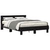 vidaXL Bed Frame with LED Black Oak 150 x 200 cm Engineered Wood