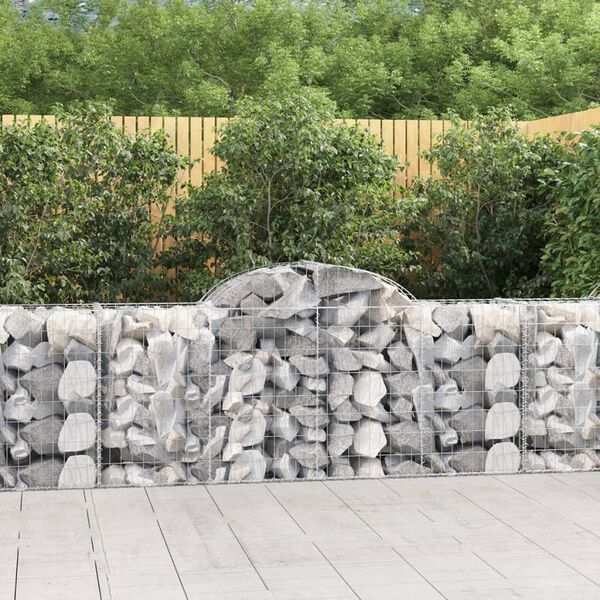 vidaXL Arched Gabion Baskets 6 pcs 200x50x80/100 cm Galvanised Iron