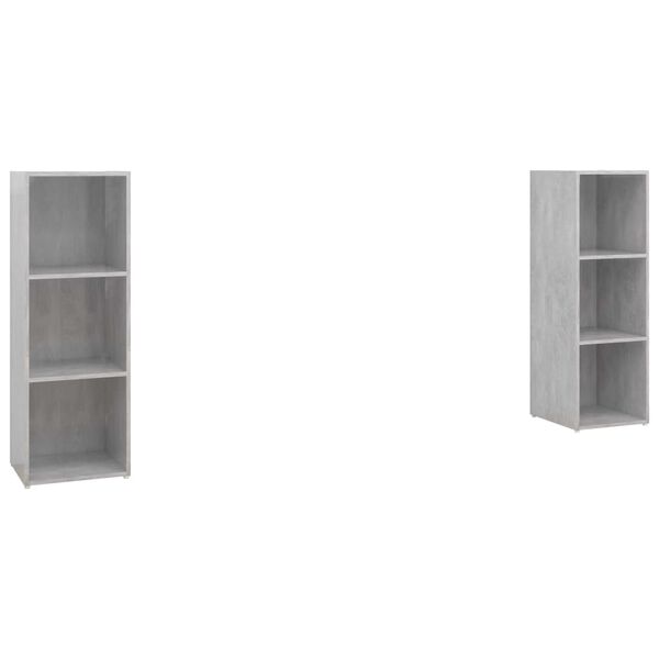 vidaXL TV Cabinets 2 pcs Concrete Grey 107x35x37 cm Engineered Wood