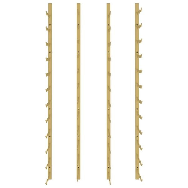 vidaXL Wall Mounted Wine Rack for 36 Bottles 2 pcs Gold Iron