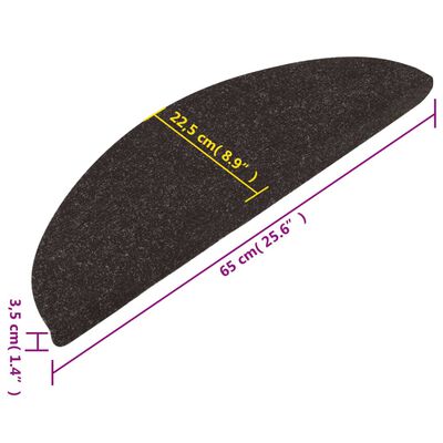 vidaXL Stair Mats Self-adhesive 10 pcs Black 65x22.5x3.5 cm