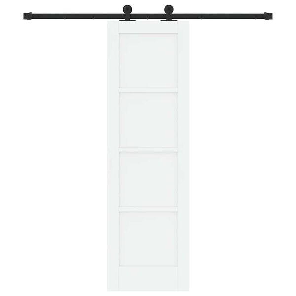 vidaXL Sliding Door White and Black 61 x 198.5 cm Solid Pine Wood