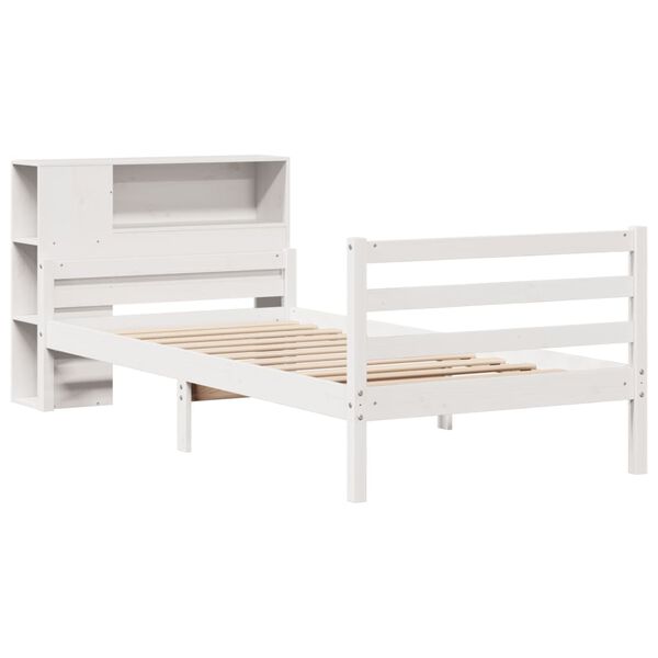 vidaXL Bookcase Bed without Mattress White 100x200 cm Solid Wood Pine