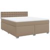 vidaXL Box Spring Bed with Mattress Cappuccino 180x200 cm Faux Leather